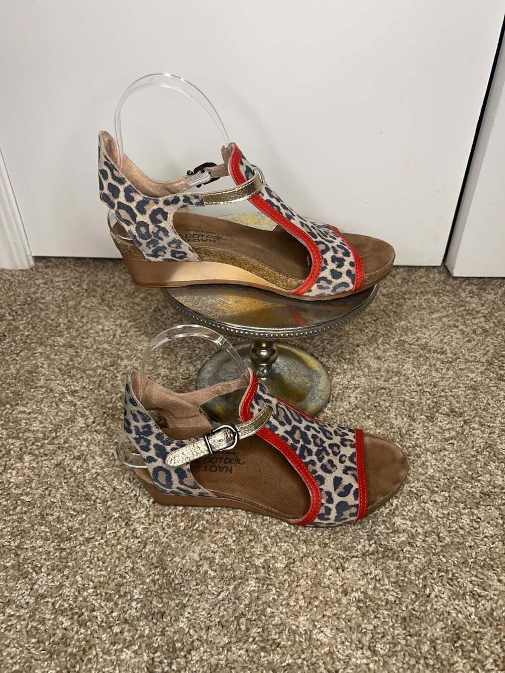 Naot Women's Leopard Print Wedge Sandals Size 37 - Picture 5 of 14